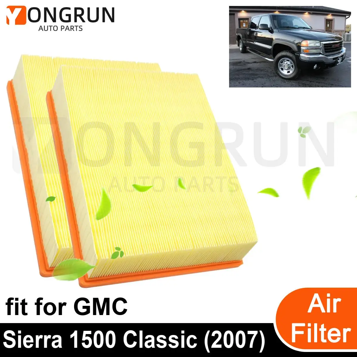 2Pcs New Car Engine Air Filter Cleaner for 2007 GMC Sierra 1500 Classic Car Accessories OEM CA8755A 15908915 25332443  25313349