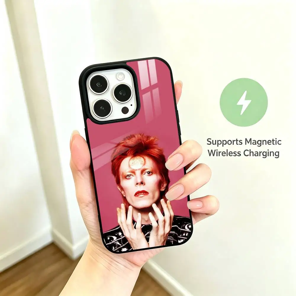 Rock musician David Bowie  gift Phone Case For iPhone17,16,15,14,13,12,11 Plus,Pro Compatible with magnetic wireless charging