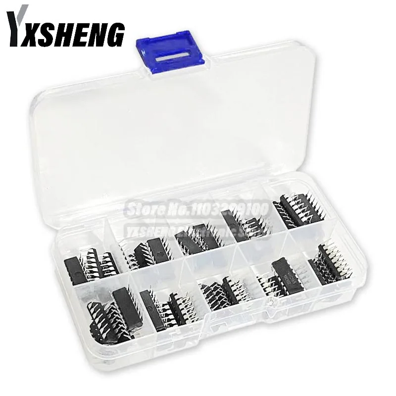 50PCS/LOT Electronic Component Assortment Kit Free Box 74HC00 74HC02 74HC04 74HC08 74HC14 74HC32 74HC138 74HC164 74HC165 74HC595