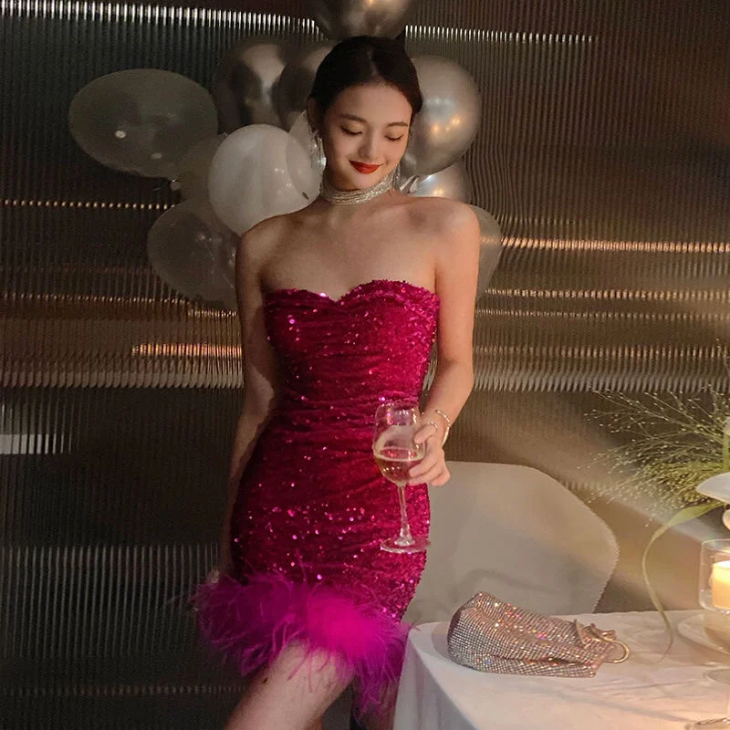 Iny Sequin Red Feat… - image