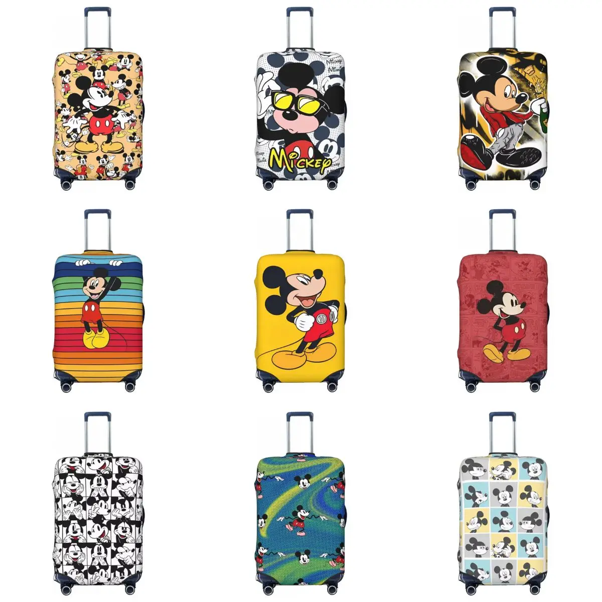 

Mickey Mouse Graffiti Suitcase Cover Funny Animal Print Flight Fun Luggage Case Cruise Trip Protector Cartoon