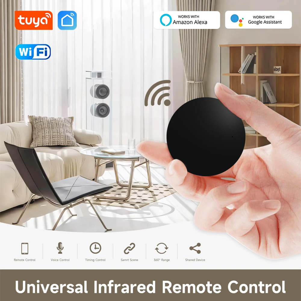 Tuya WiFi IR Remote Control Smart Universal for TV Air Conditioner Alexa Remote Control Work with Alexa Google Home