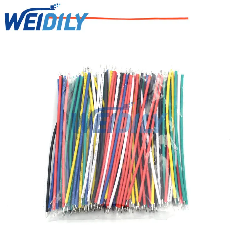 120PCS UL1007 24AWG Breadboard Jumper Cable Wires Kit 8cm Fly Jumper Wire Cable Tin Conductor Wires 5 Colors PCB Solder Cable