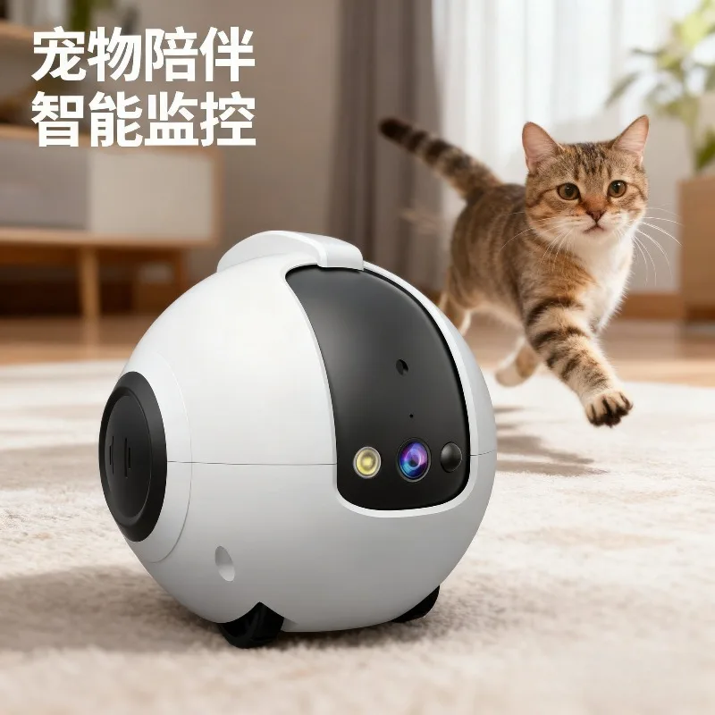WiFi Wireless Smart Cat Teaser Robot Interactive Electric Pet Toy with App Remote Monitoring Camera Auto