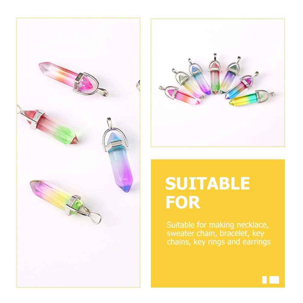 7 Pcs Double Pointed Hexagonal Column Crane DIY Jewelry Making Pendant Earrings Charms Creative Hanging Necklace Bracelet