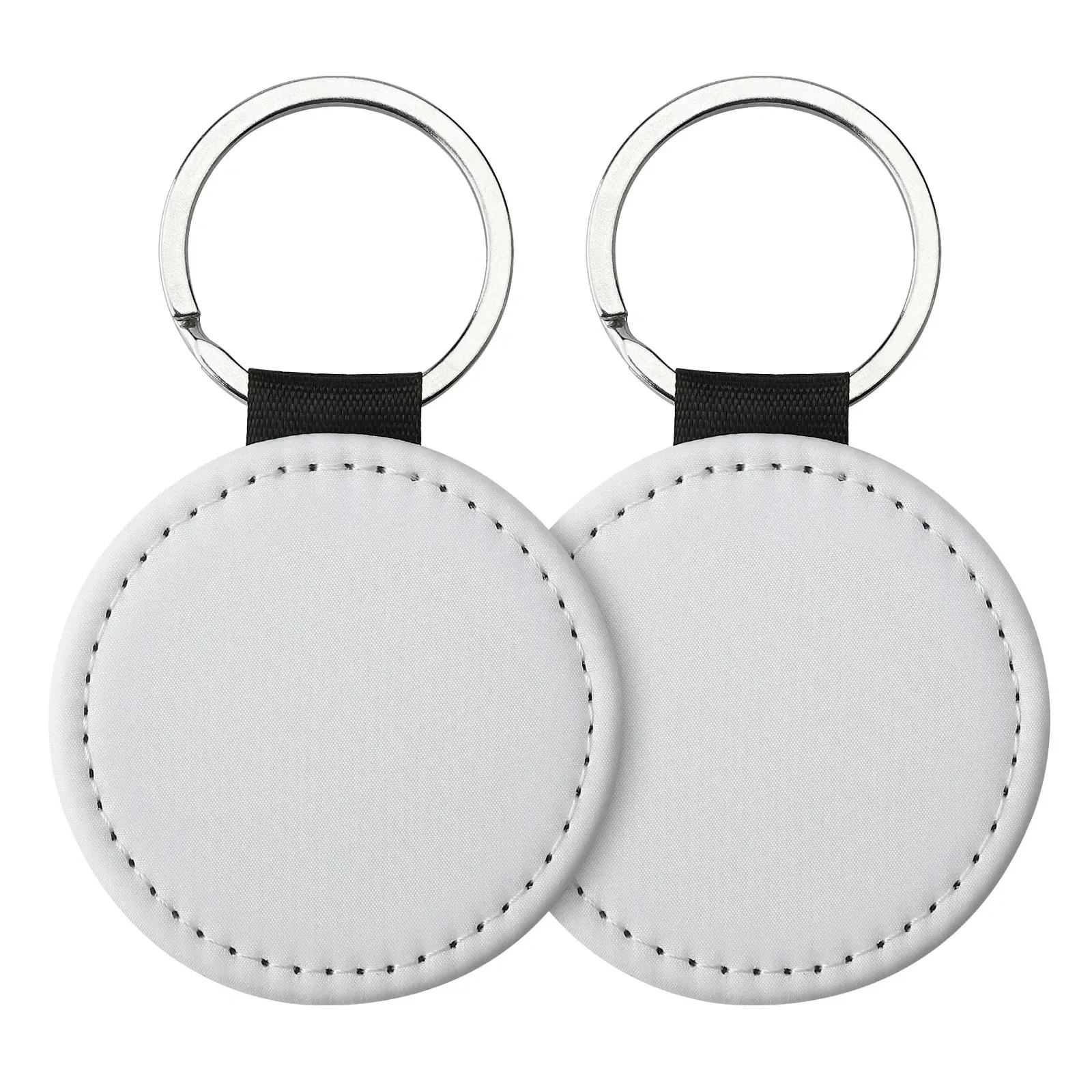 Wholesale 100Pcs Sublimation Round Blanks Keychain Heat Transfer Keyring Personalized Customized Kinds Sublimation Blank ID Tag