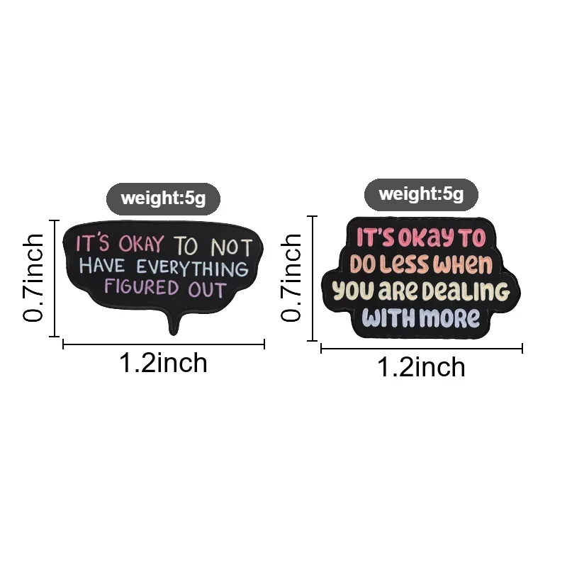 Cartoon Speech Bubble Badge It's Okay To Do Less Enamel Pins Fashion Lapel Metal Brooch Backpack Clothes Jewelry Gift for Friend