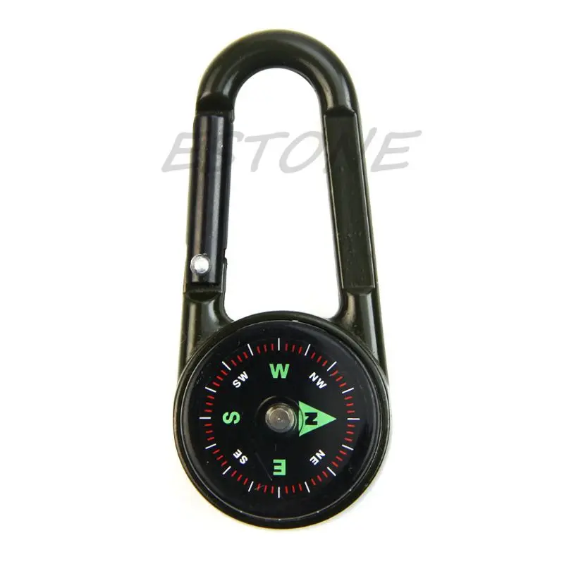 Outdoor Multifunctional Hiking Metal Carabiner Mini Thermometer Keychain 448D