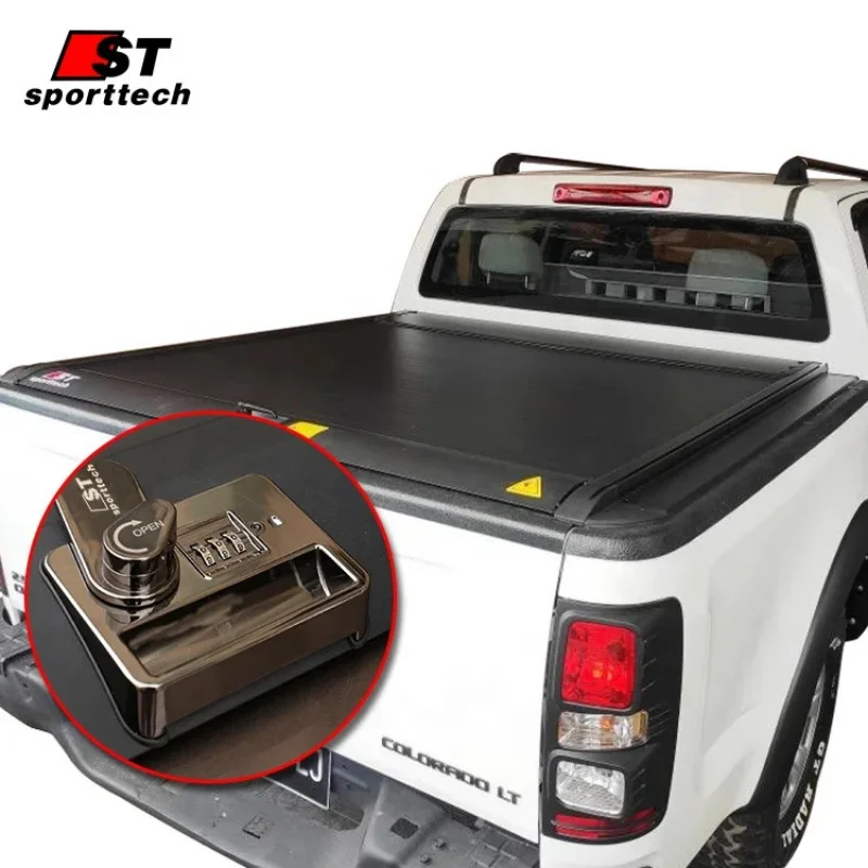 

Factory Hot Selling ST Car Accessories Waterproof Hard Roll Lid Password Lock Tonneau Cover Retractle Cover for chevy silverado
