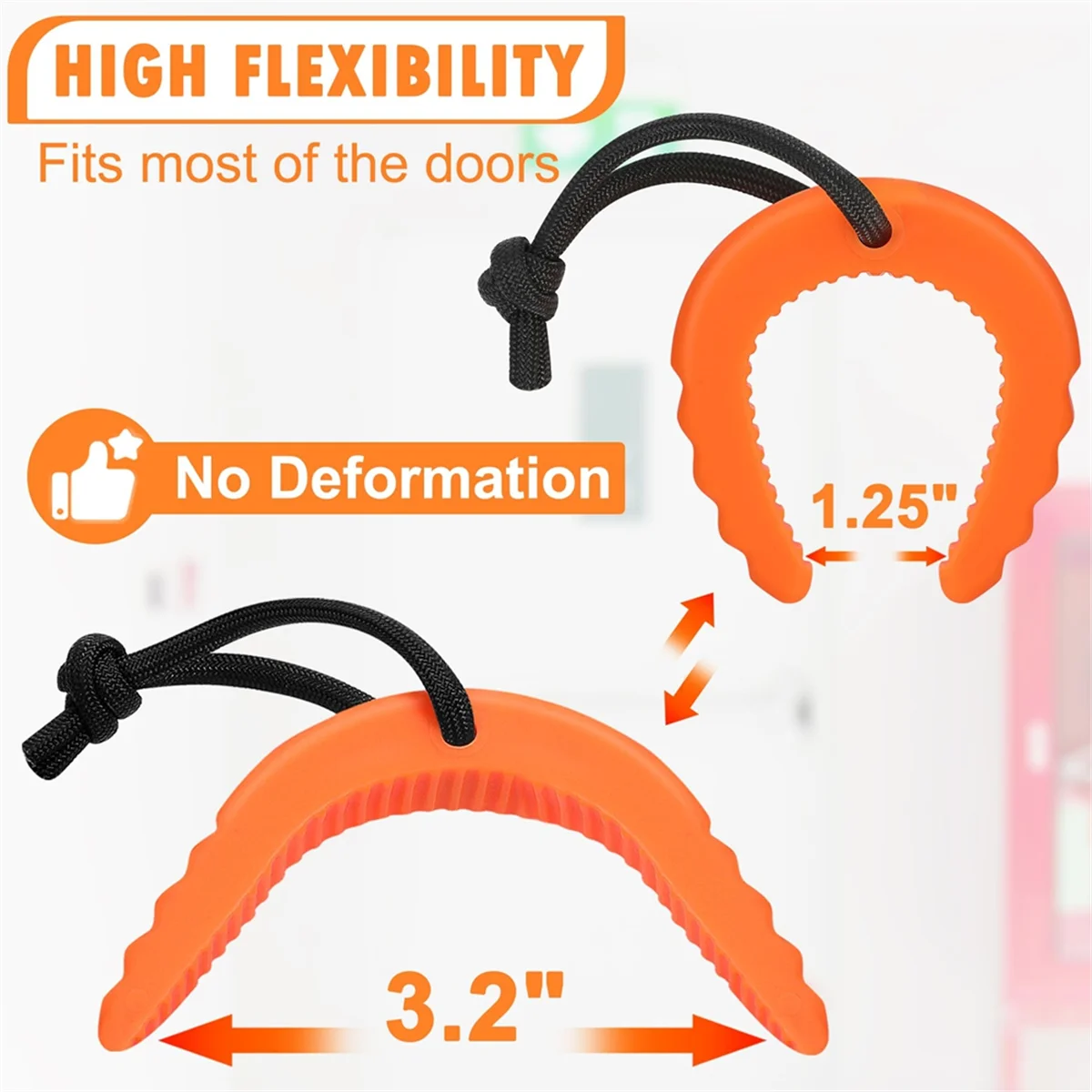 

A002 4 Pack First Responder Door Stops,Door Jam for Law Enforcement,Emergency Medical ,Door Stoppers Wedge Orange