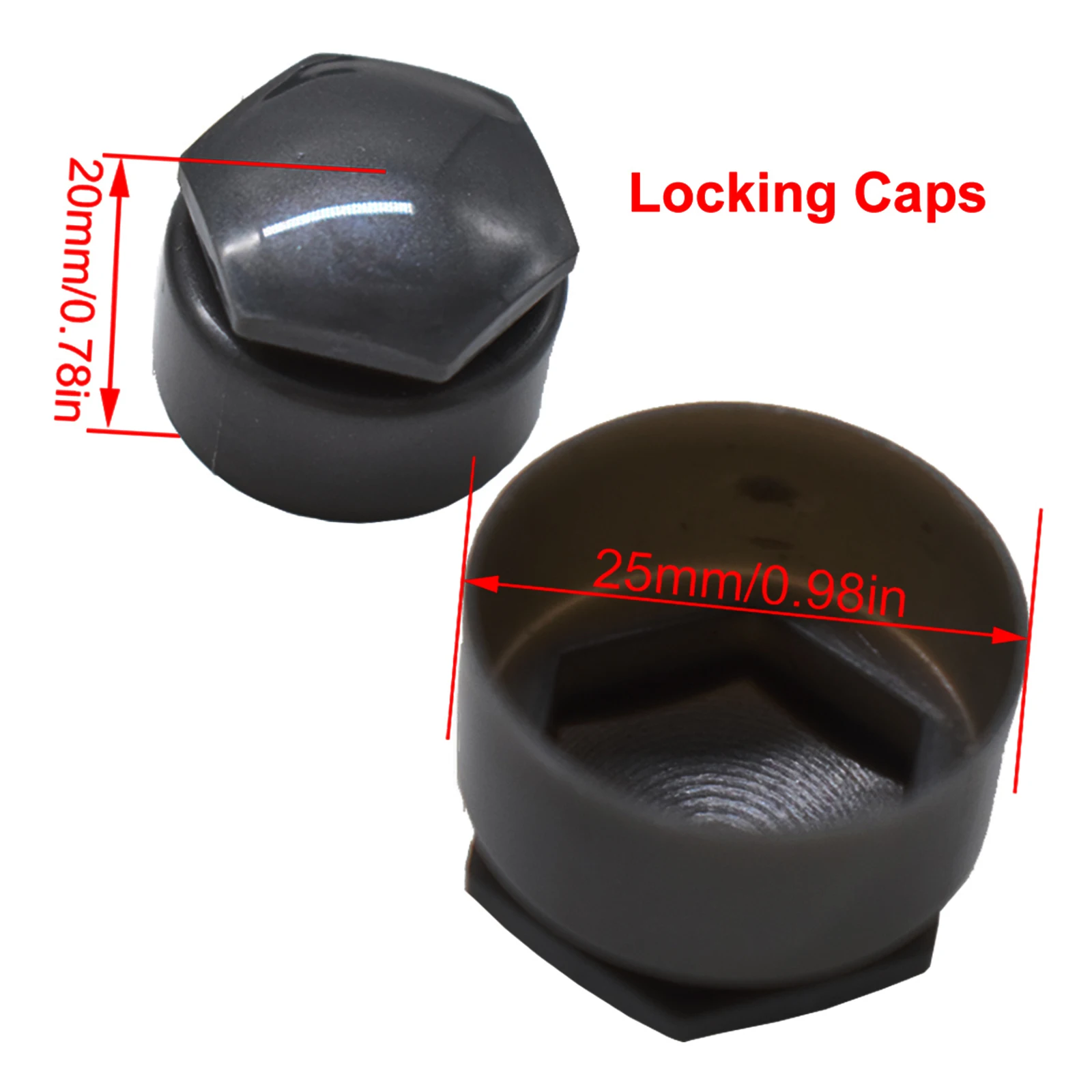 24x25mm Black / Gray Car Accessories Wheel Nut  Bolt  Lug Tyre Hub Cover Caps For Audi A4 A5 A6 A7 R8 Q3 Q5
