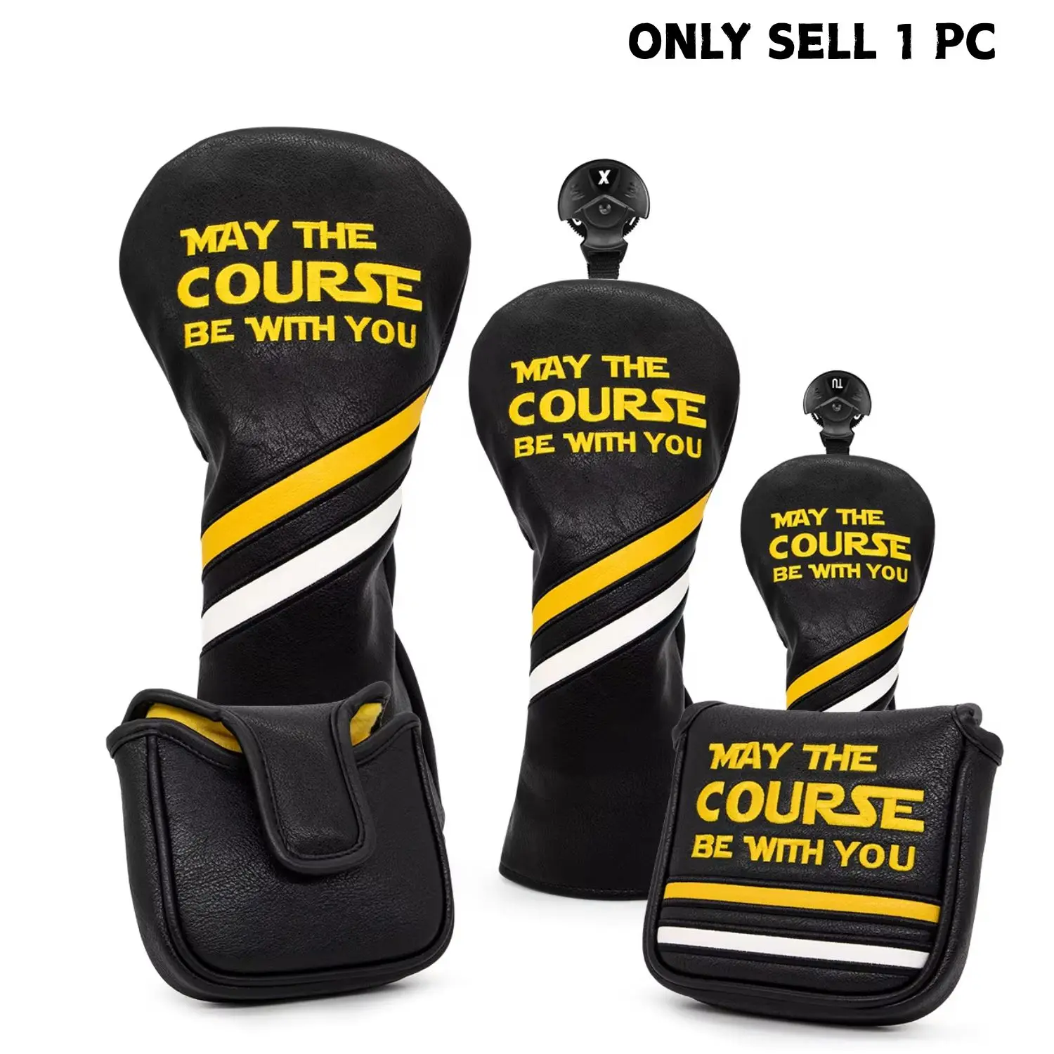 Fundas para Palos de Golf Populares: Funda de Driver de Golf Bordada de Cuero Premium para Driver, Fairway Wood, Híbrido con Etiquetas Numéricas y Mallet