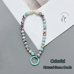 Universal Luxury Natural Stone Wristband Phone Lanyard Anti-lost Keychain Phone Accessories Men And Women Gifts Chalcedony Agate