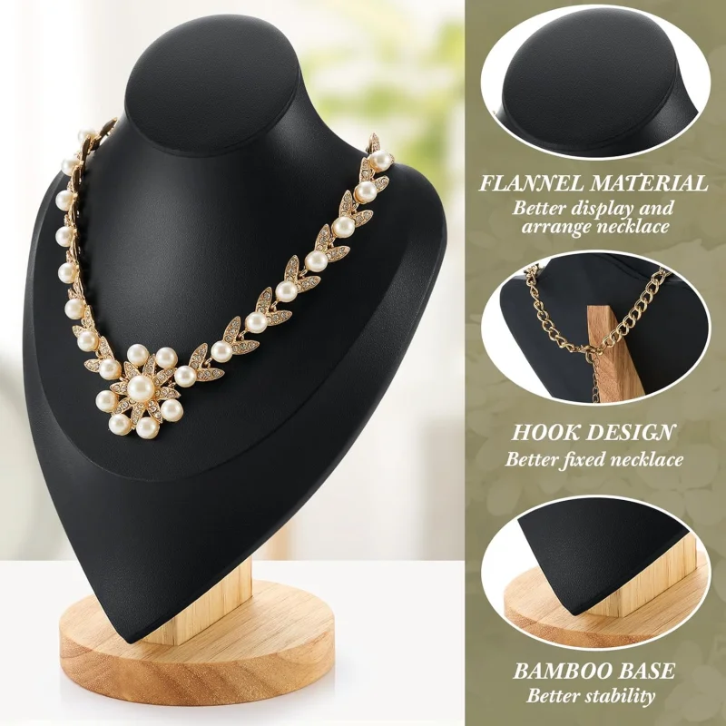 قلادة عرض موقف الخيزران مجوهرات تمثال نصفي عرض المدرجات قلادة التمثال للبيع للبائعين منظم التجارة المنزلية