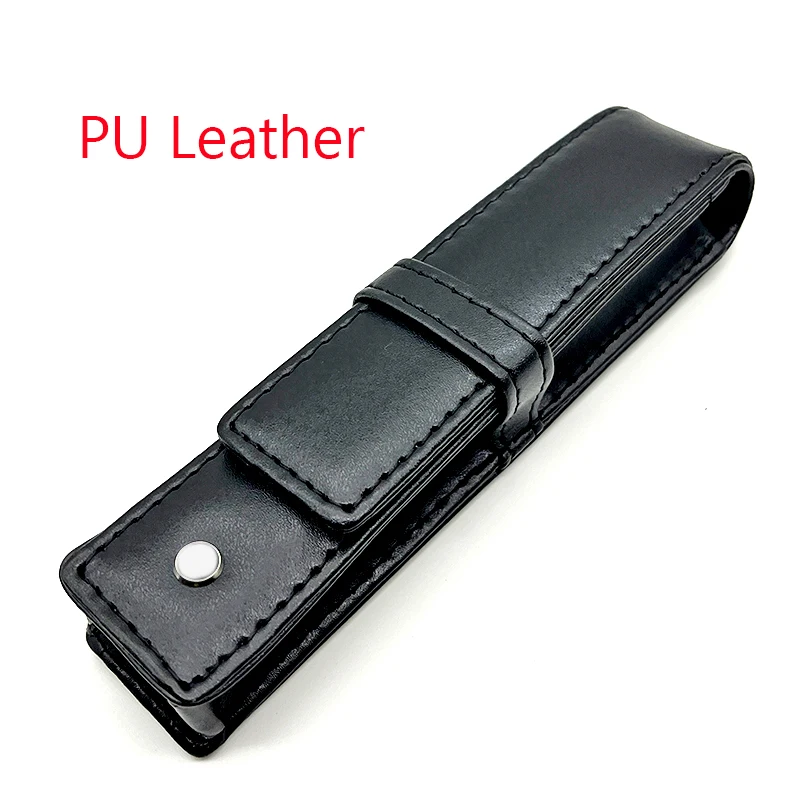 MB Luxury Black Leather Pen Bag Holder High Quality Stationery Supplies Pencil Case