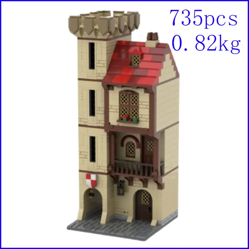 스팟 MOC-206731 및 기타 중세 주택 DIY 소형 입자 조립 블록 교육용 장난감 모델 선물 세트 장식품