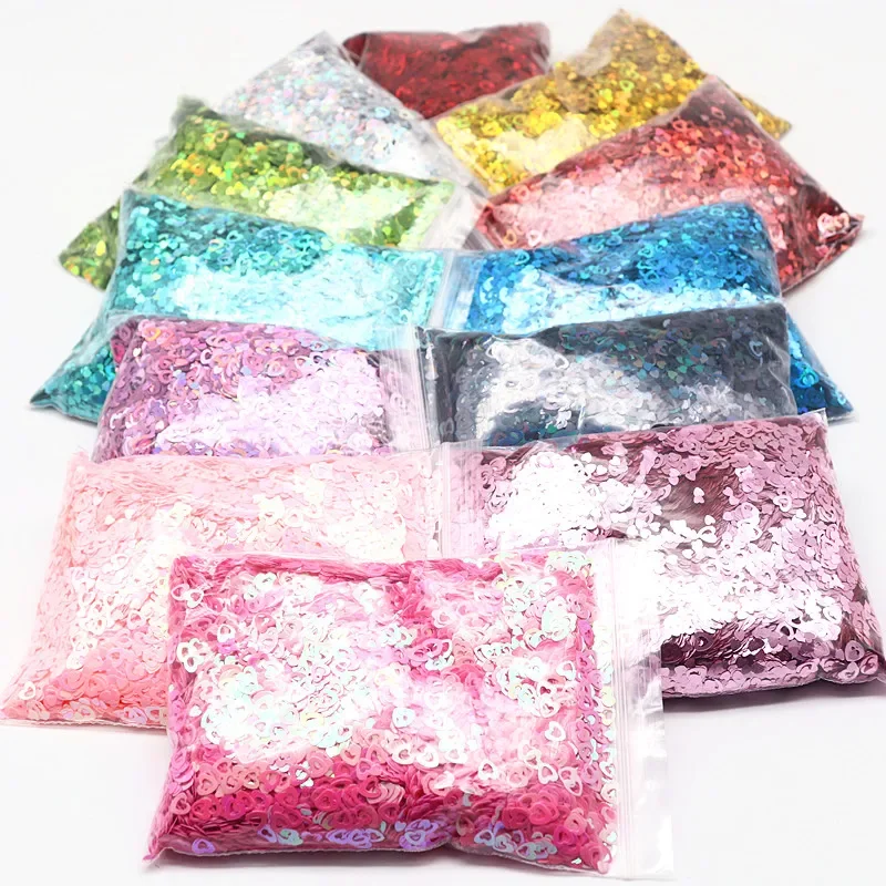 

50 г голографические блестки для ногтей в форме сердца в форме русалки, полые ультратонкие лазерные зеркальные вспышки, чешуйки, ремесло, красота, украшение для ногтей 3 мм