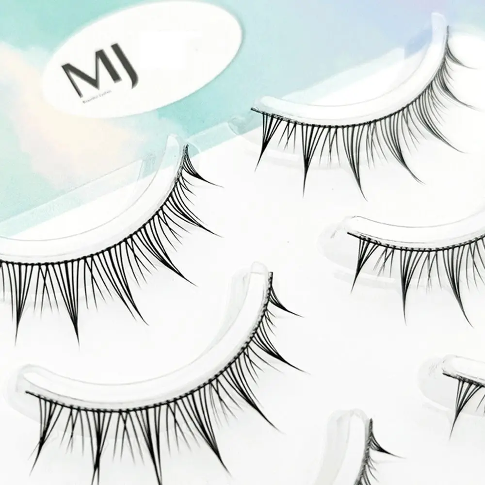 5 pares sweatproof macio cílios postiços fofo portátil ferramenta cosmética natural reutilizável quadrinhos cílios postiços menina