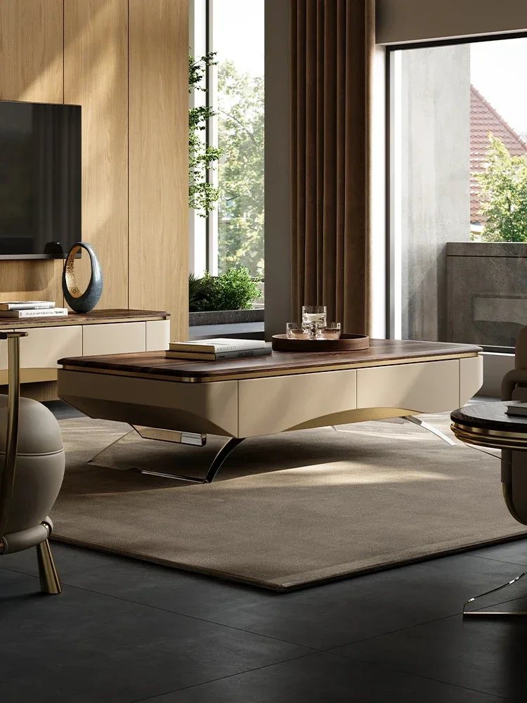 

Североамериканский орех, чайный столик из цельного дерева, комбинированный вилла, гостиная, домашний прямоугольный чайный столик