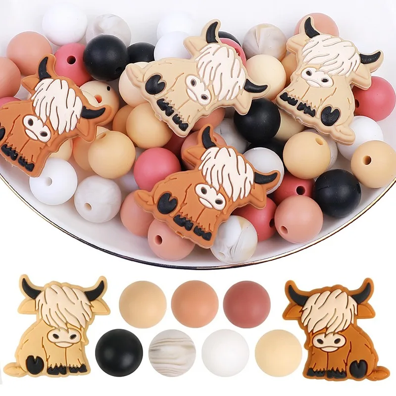 

5/10Pcs New Silicone Beads Animals Shape Focal Beads for Jewellery Making DIY Keychain Necklaces Beaded Pen Jewelry Accessories