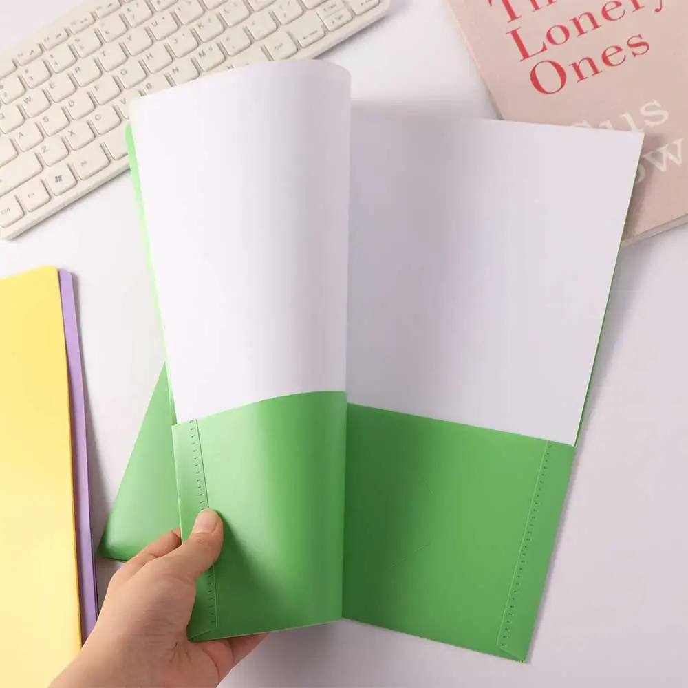 Fashion A4 File Folder PP with Pockets Folding Folders Simple Multi-color Double Sided Pocket Folder Students