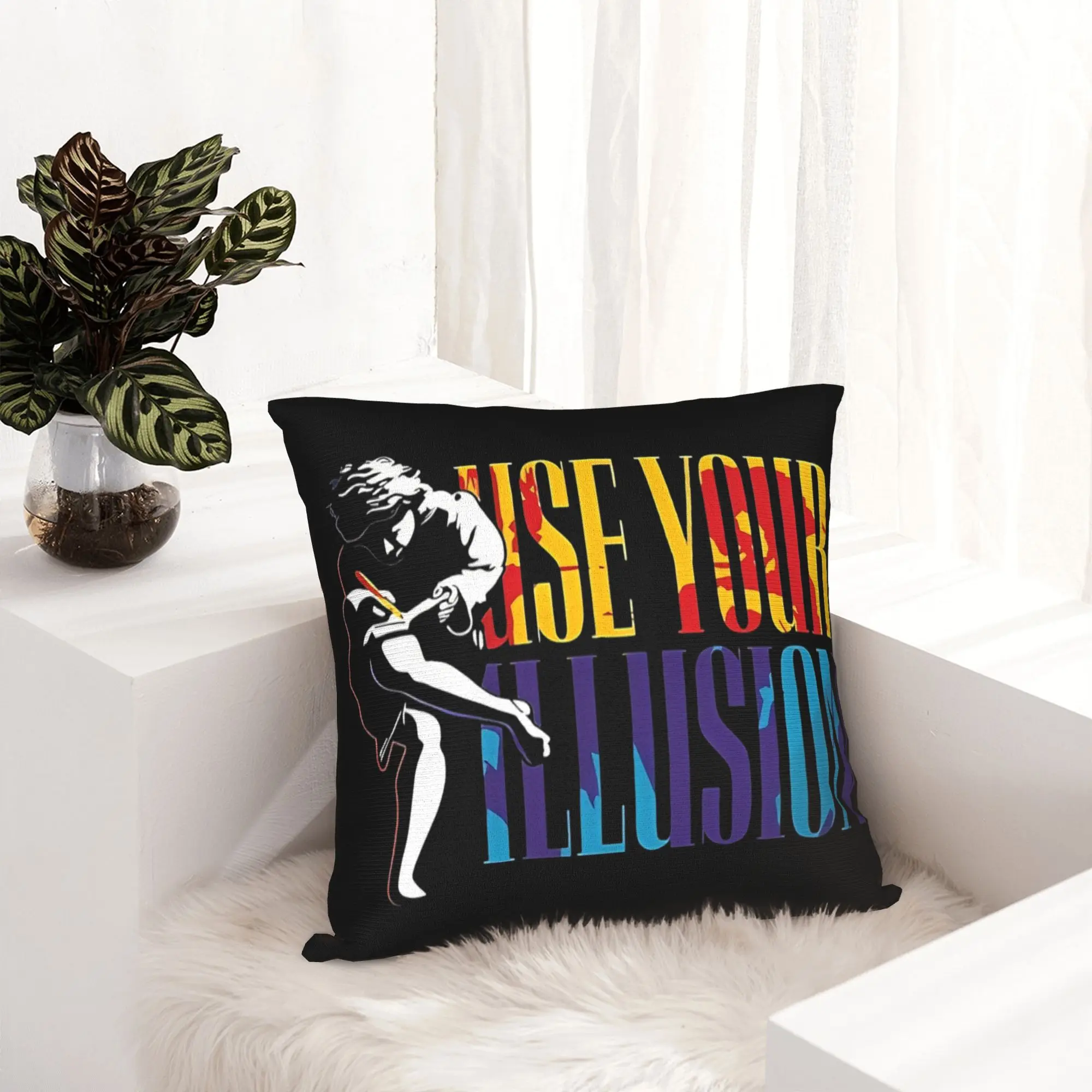 Vintage G-Guns N Roses Pillowcase Soft Polyester Cushion Cover Decoration  Pillow Case Cover Home Square 40X40cm