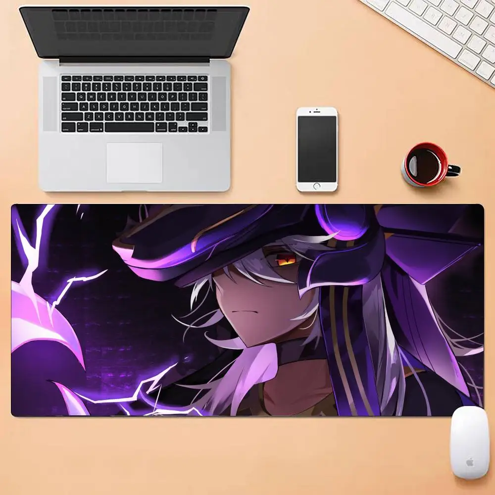 Gensin Cyno Mouse Pad Berbagai Ukuran Alas Meja Permainan Kantor Komputer Persegi Besar Alas Mouse Karet Anti Selip