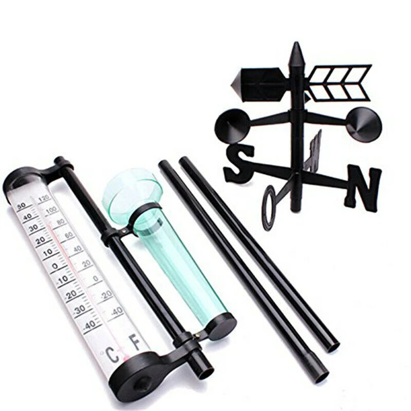 

AA08I Garden Weather Station, Weather Station Rain Gauge, Wind Gauge Rain Gauge and Thermometer for Garden, Farm, Field