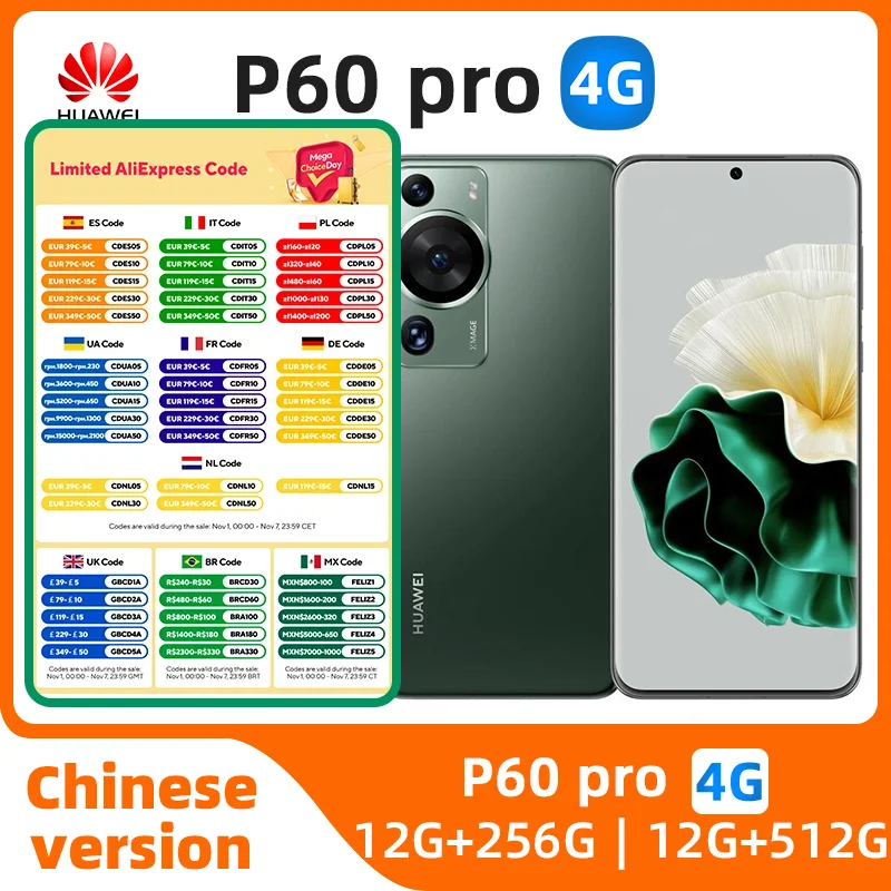 

Original Huawei P60 Pro 4G 6.67 Inches Kunlun Glass Screen Snapdragon 8+ Gen 1 HarmonyOS IP68 Waterproof Smartphone used phone