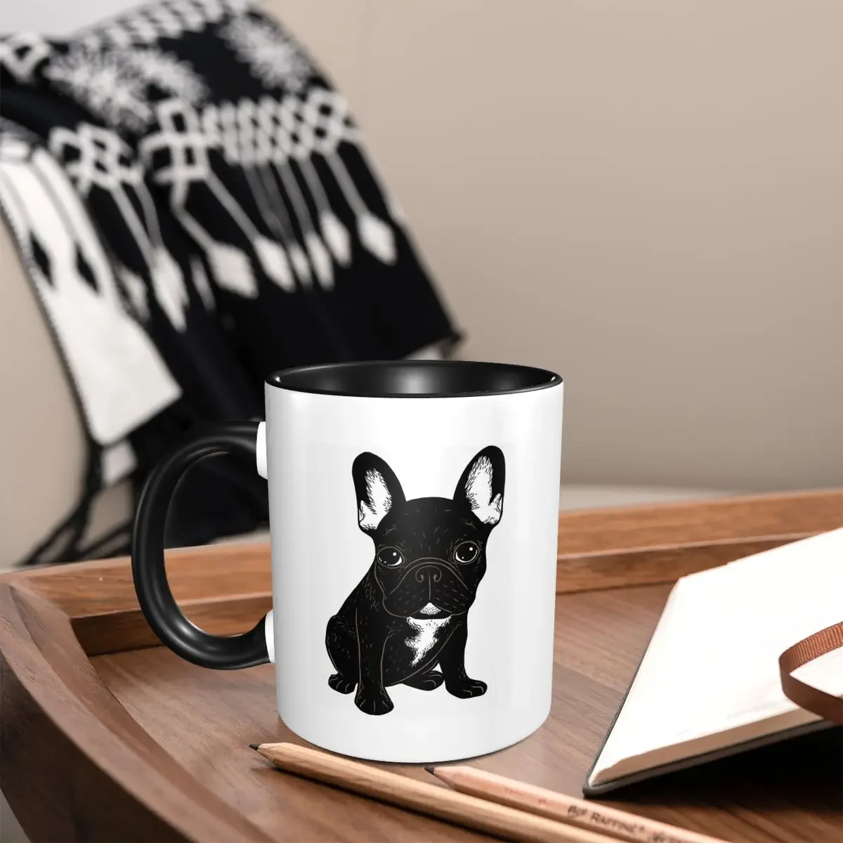 Brindle French Bulldog Mug Funny Ceramic Coffee Cups Tea Mugs Milk Cup Drinkware Gifts for Friends