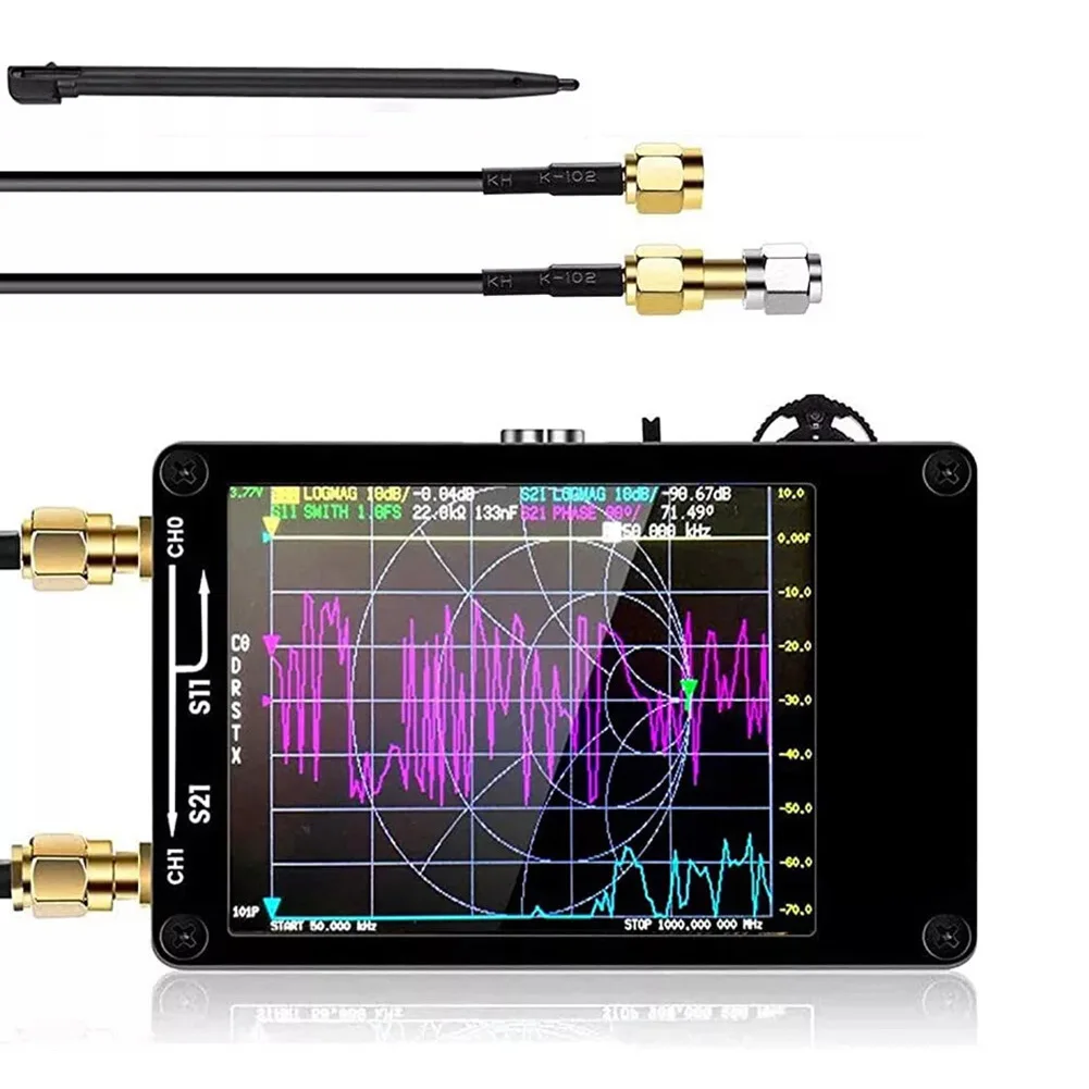 

Frequency Range PCB 54mm X 85.5mm X 11mm excluding Connectors And Switches Antenna Analyzer 2.8-inch TFT Display
