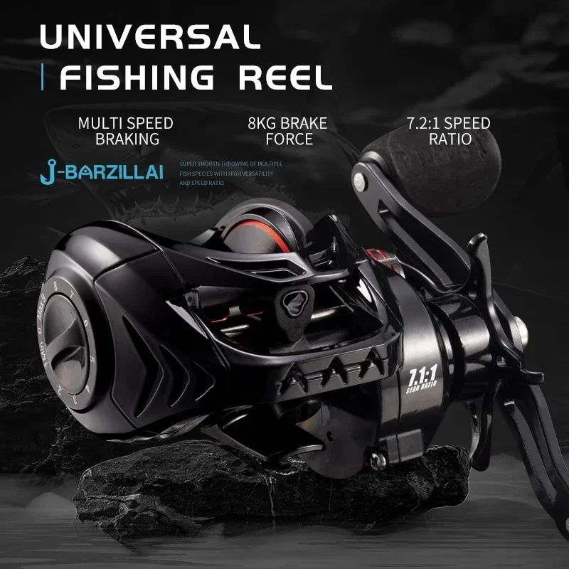 

Ultralight Baitcasting Reel 6oz Smooth 17.6 LB Drag 7.2:1 Gear Ratio 39mm Lower Profile Design in Black for Enhanced Fishing