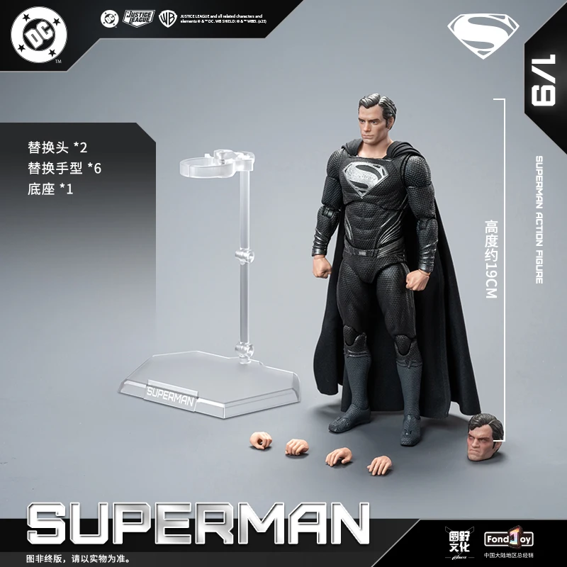 Fondjoy 1/9 Scale Official Black Superman Action Figures Version 2.0 Desktop Decoration Statue Model Kit Toys Gifts Collectible view 2