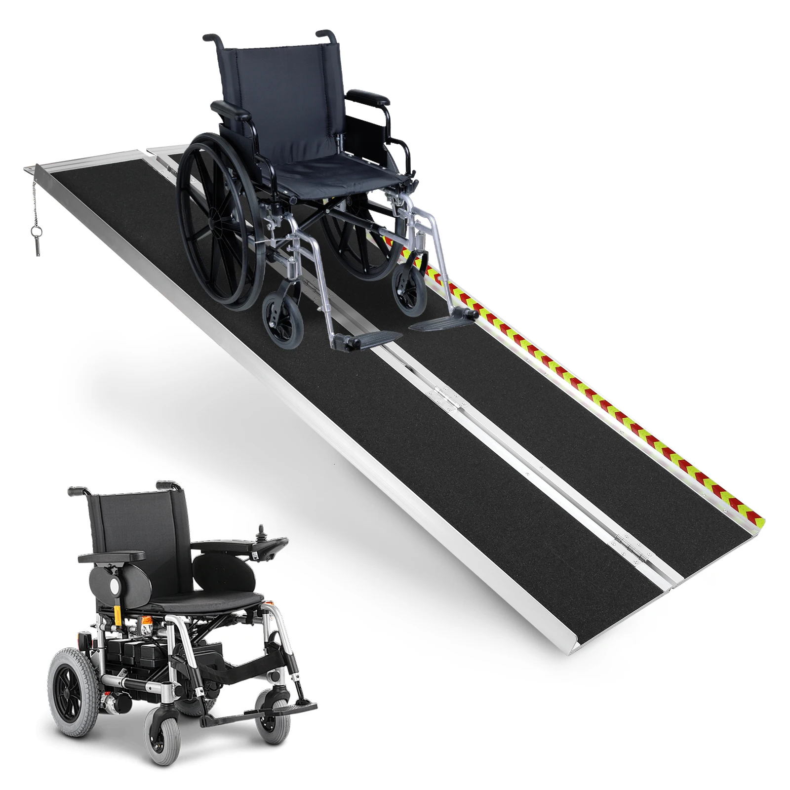 عتبة الباب كرسي متحرك منحدر عدم الانزلاق الألومنيوم للطي عتبة منحدر كرسي متحرك منحدر للمنزل خطوات الدرج المداخل #4