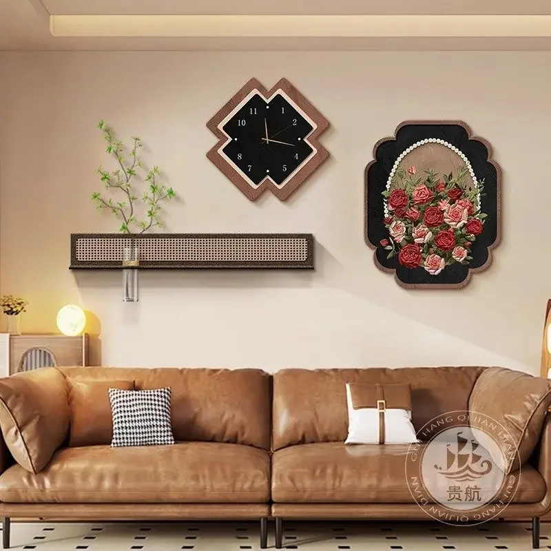 Art Mural Luxury Wall Watch Korean Design Digital  Clock Wall Living Room Metal Wall Art Home Decoration