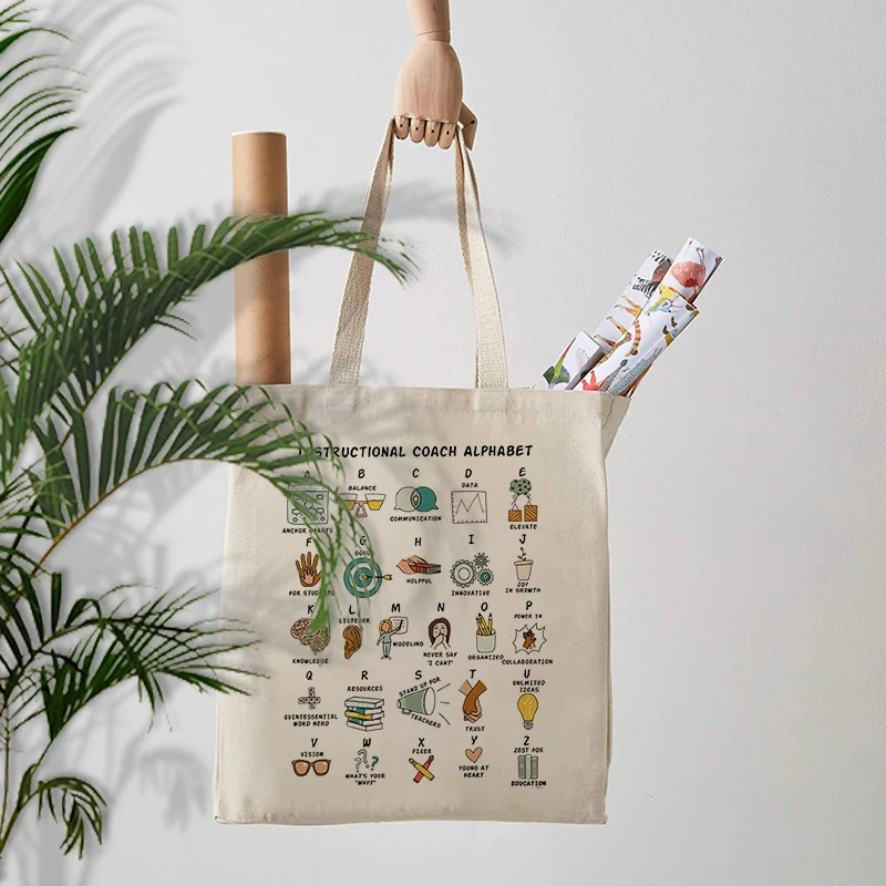 تعليمات مدرب التقدير نمط قماش حمل حقيبة التعليمية المدرب حقيبة تسوق تعليمات مساعد هدية المعلم الهدايا