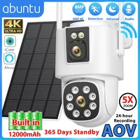 Cámara Solar Wifi 4K de 8MP para exteriores AOV 24/7 grabación de vídeo cámara de vigilancia inalámbrica batería integrada visión nocturna ICSEE IP CAM
