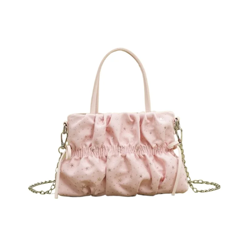Pleated Cloud Bag Handbag Women's Gentle Sweet Versatile Shoulder Messenger Bag High Quality High Value Temperament Commuting