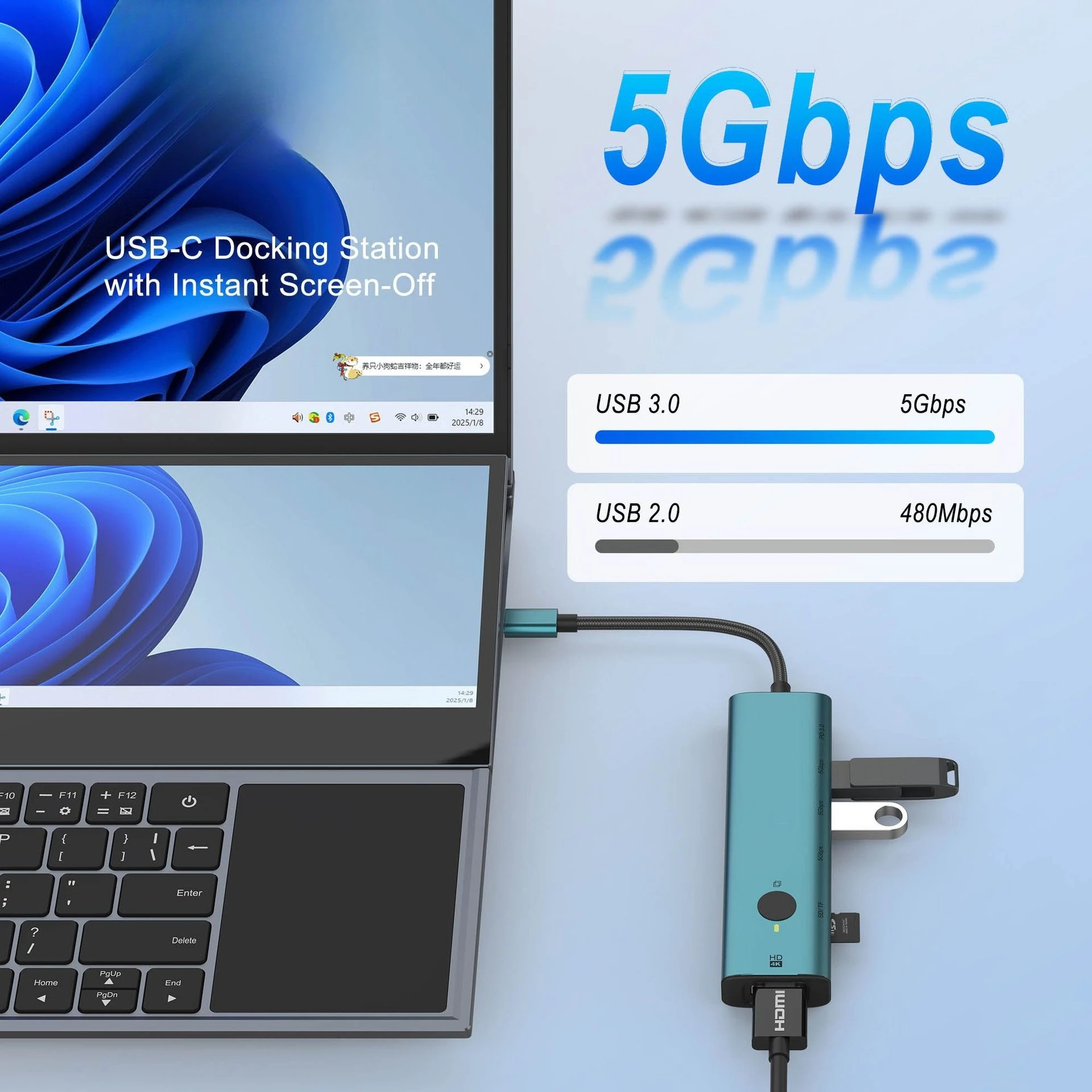 

Док-станция TypeC с функцией экрана подходит для высокоскоростной USB-док-станции Apple Computer 7-в-1