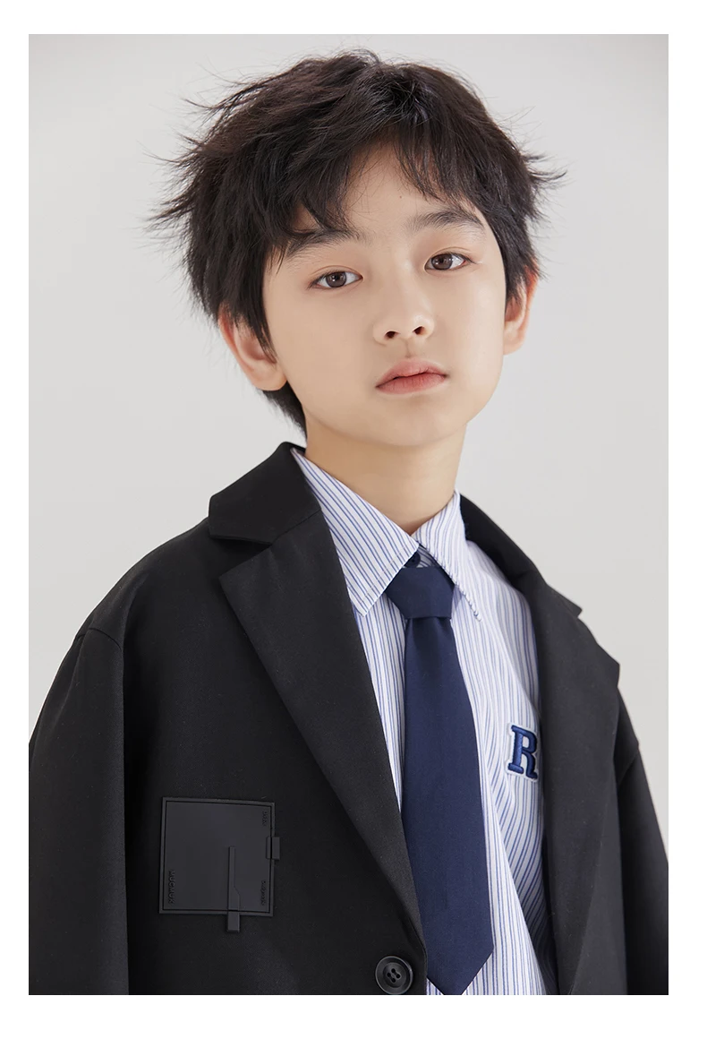 Eleganter Jungen-Hochzeitsanzug mit Blazer und Hose für Kinder, Konzert-Outfit, Kostüm, Coole Kinder-Smokings, Größe 5-14 Jahre – Detail 11