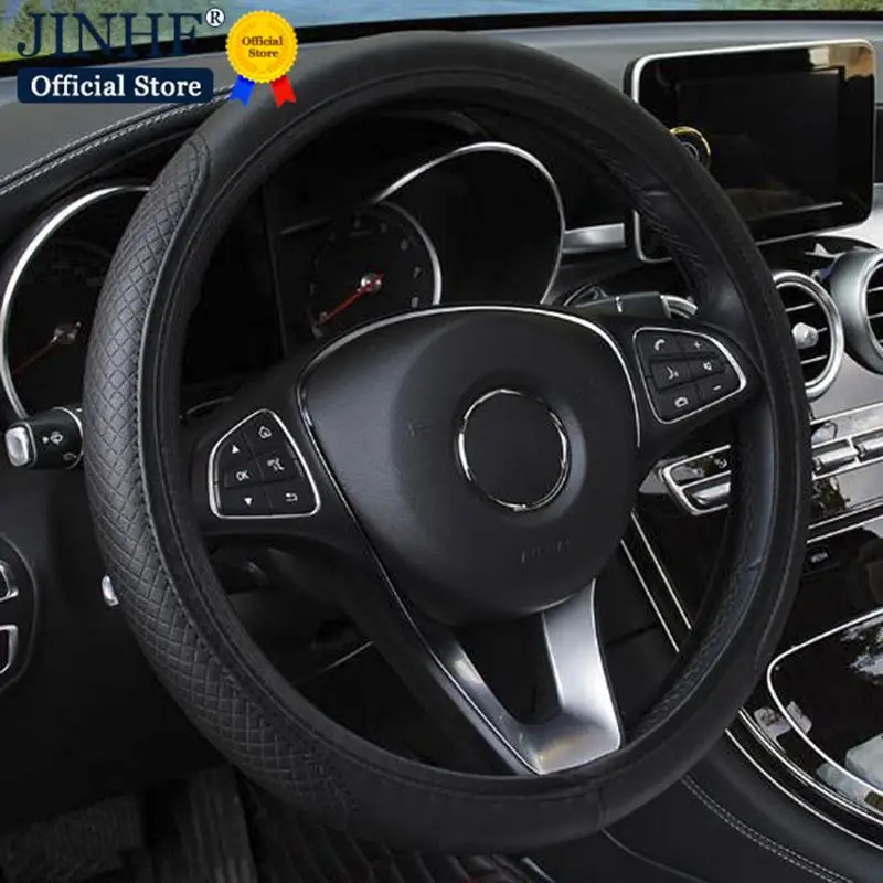 

1PC Car Auto Steering Wheel Cover Glove Microfiber Breathable Anti-slip 15''/38cm