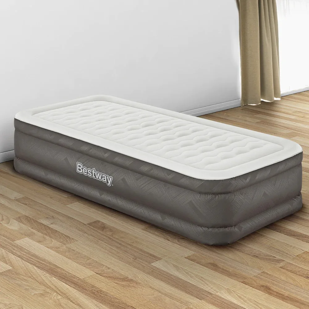 Single double-layer cloth surface inflatable bed built-in pump household outdoor thickened inflatable