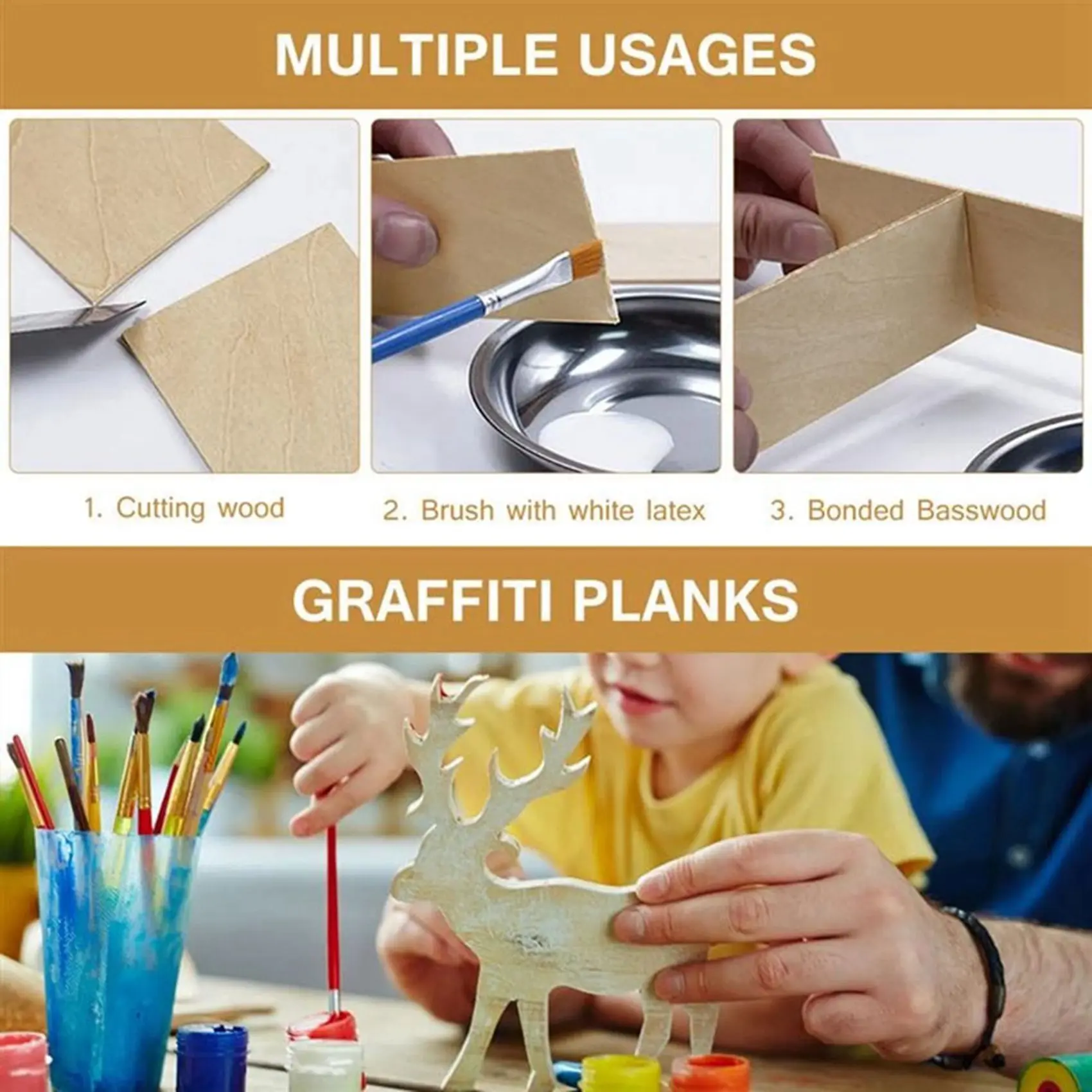 CYGJ-45PCS Basswood Craft Board Model Building Carving Handicraft Educational DIY Accessories DIY Basswood Chips