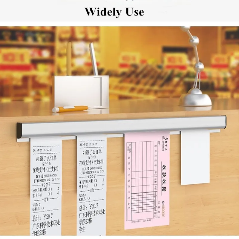 Aluminium Muur Gemonteerde Sticked Take-Out Lijst Bon Clip Opknoping Ticket Bestelling Factuur Papier Qr Houder Restaurant Menu Clip