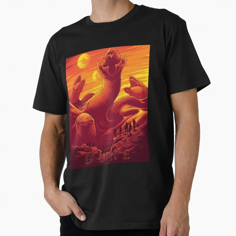 

Arrakis 1104 The Sandworm Vintage Sci fi Gift T shirt for man Large size Tops Retro Dune Graphic Print Clothes