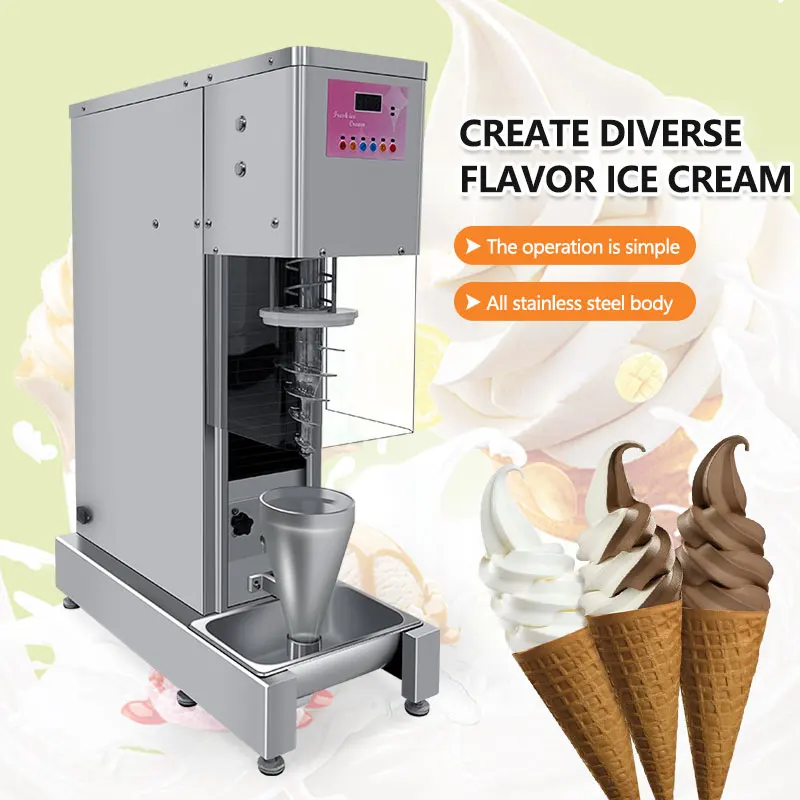 

New Product Promotion Swirl Drill Vertical Automatic Ice Cream Mix Machine Blender