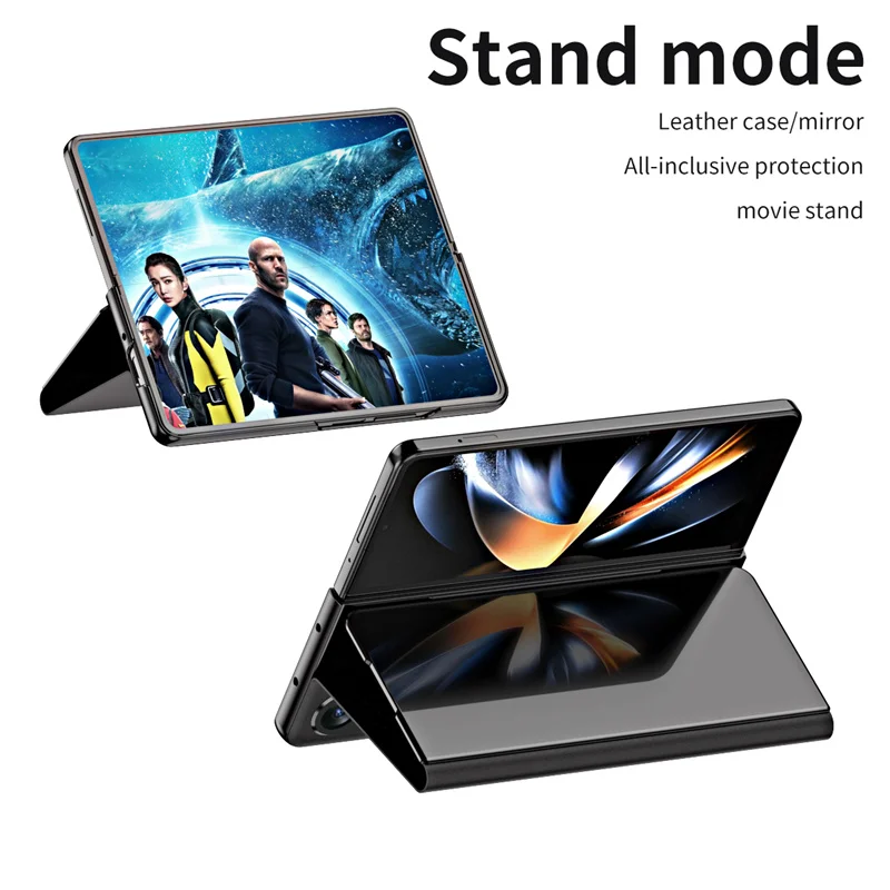 جراب عاكس قلاب لسامسونج جالاكسي زي ، غطاء واقي ، غلاف مساند للمنظر الذكي ، Z Fold 6 ، 3 ، 2 ، 4 ، 5 ، 5G