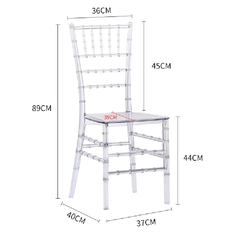 Integrated Molding Acrylic Transparent Chiavari Chair European Light Luxury Tiffany Chair Plastic Crystal Wedding Chair