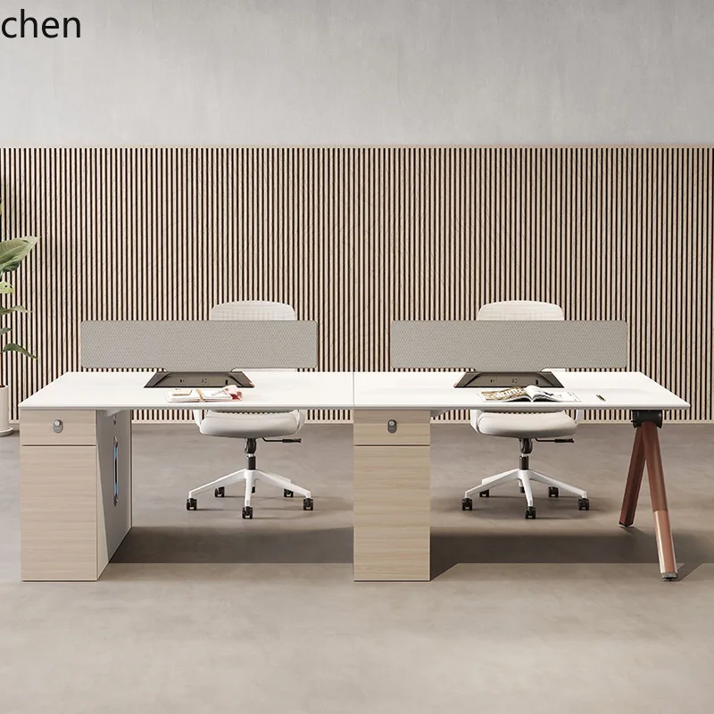 YFY  Staff Desk Office Desk and Chair Set Simple Modern Partition 4/6 Double Staff Position Computer Desk Card Seat