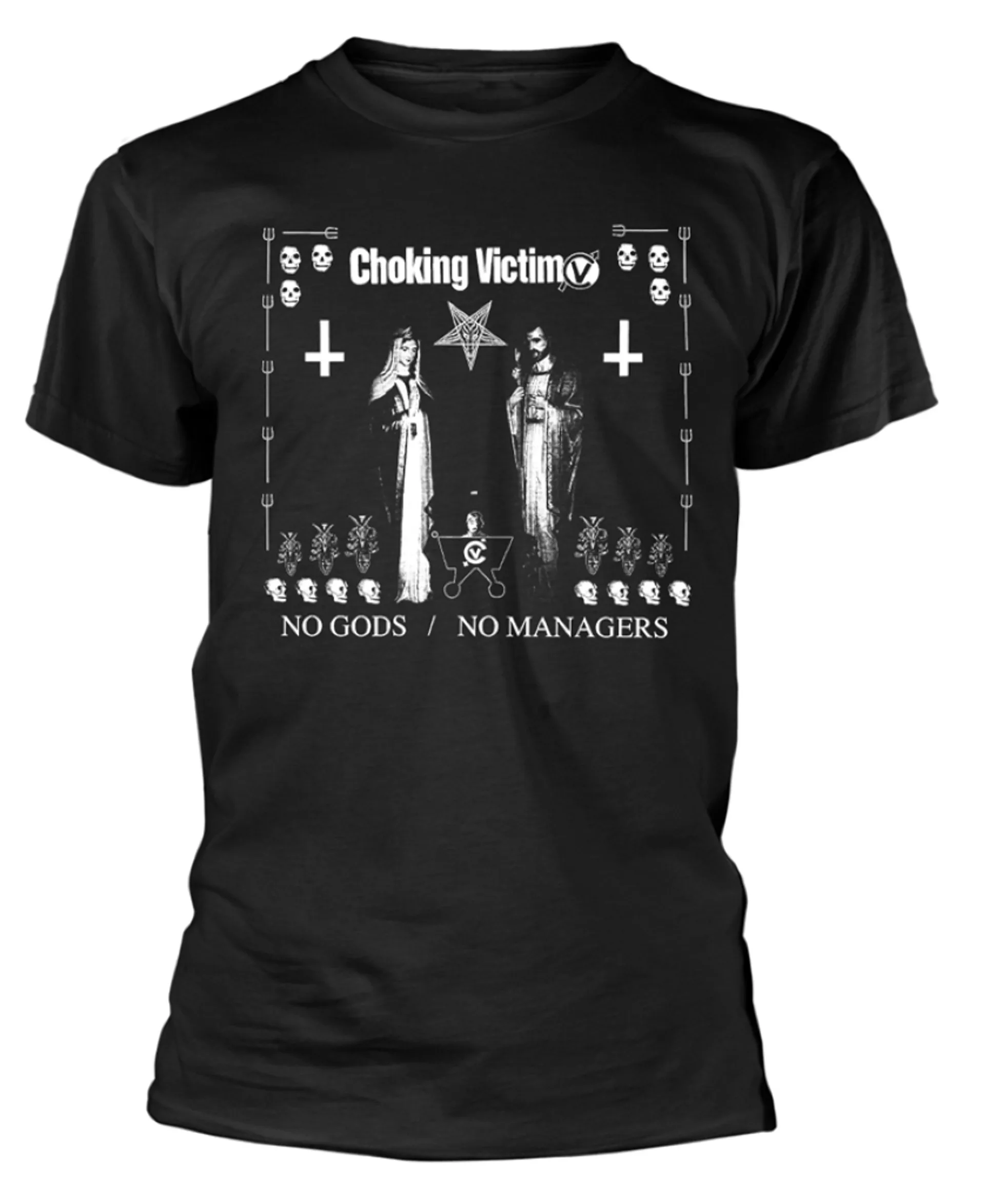 

Choking Victim No Gods No Managers T-Shirt Men Women Short Sleeve Cotton Tee Vintage Hip Hop Rock Band Tops Summer Men's T-shirt